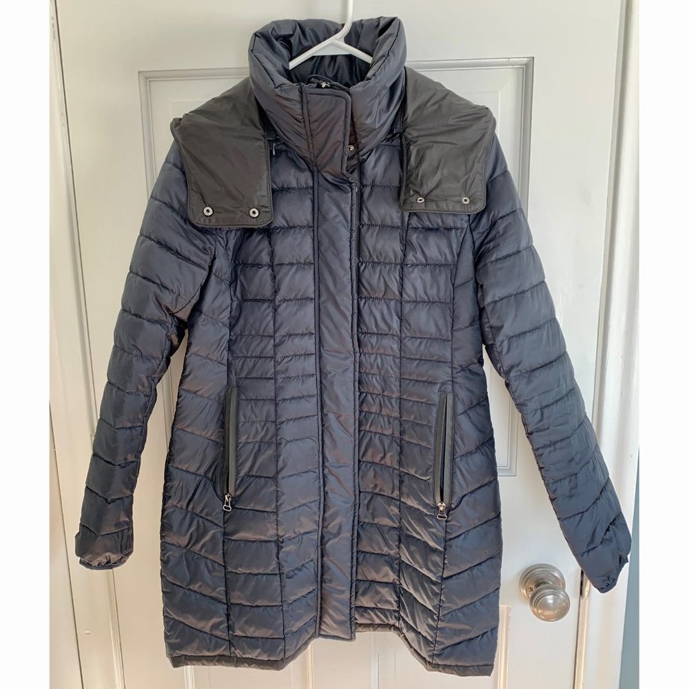 Marc New York Women’s Marble Quilted Down Jacket with Removable Hood